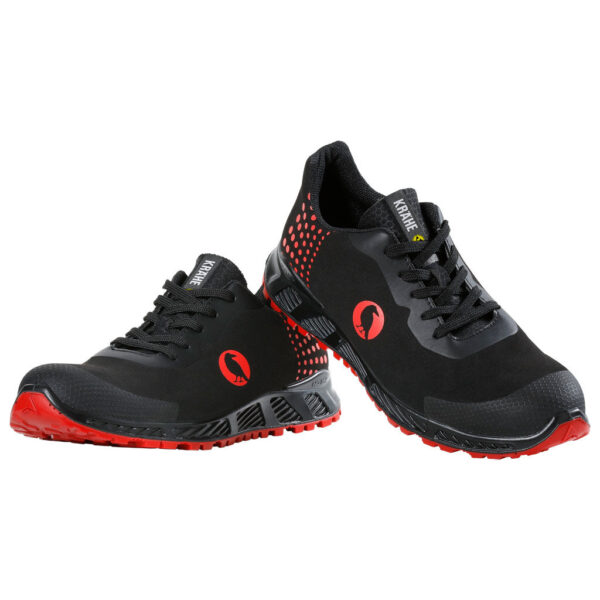KRÄHE black crow S3 ESD SRC Sicherheitshalbschuh, schwarz rot, 48