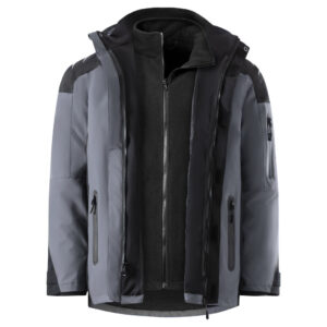 KRÄHE Evo 3-in-1 Funktions-/Winterjacke m. Fleece-Innenjacke, grau, L